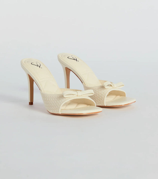 Adorable Finesse Knit Bow Stiletto Heels | Windsor Stores