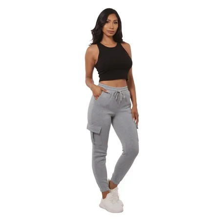 Soft Fleece Lined Cargo Sweatpants - Light Heather Gray | Walmart (US)