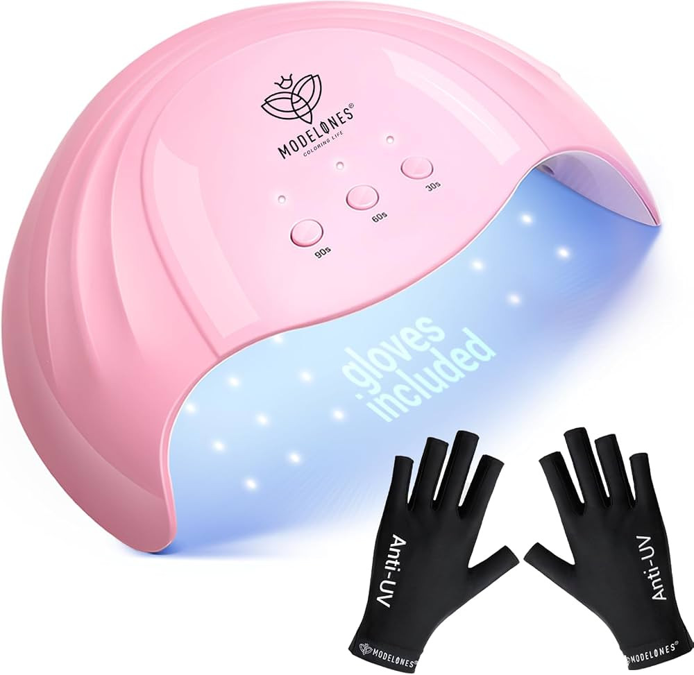 Modelones UV Light for Gel Nails with Gloves, 48 W Nail Dryer with 3 Timer Settings, Lamps for Ge... | Amazon (US)