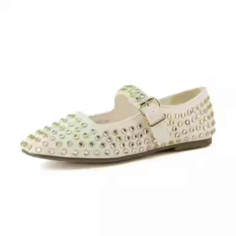 Cushionaire Women’s Princess Studded Mary Jane Flats – Elegant Buckle Strap Shoes with Memory... | Walmart (US)