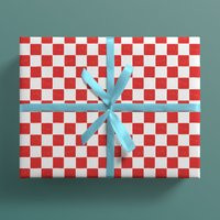 Red Checkered Wrapping Paper Checker Pattern Gift Wrap Checkerboard Unique Vintage Christmas Cute | Etsy (US)