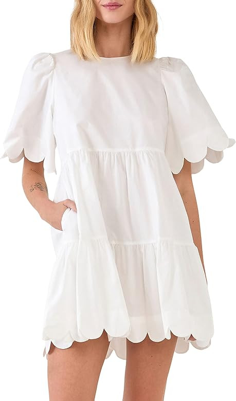 English Factory Women's Scallop Detail Mini Dress | Amazon (US)