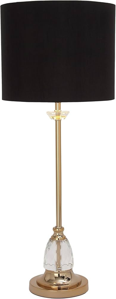 Deco 79 Metal Room Buffet Lamp Table Lamp with Black Shade and Crystal Accent, Lamp 12" x 12" x 3... | Amazon (US)