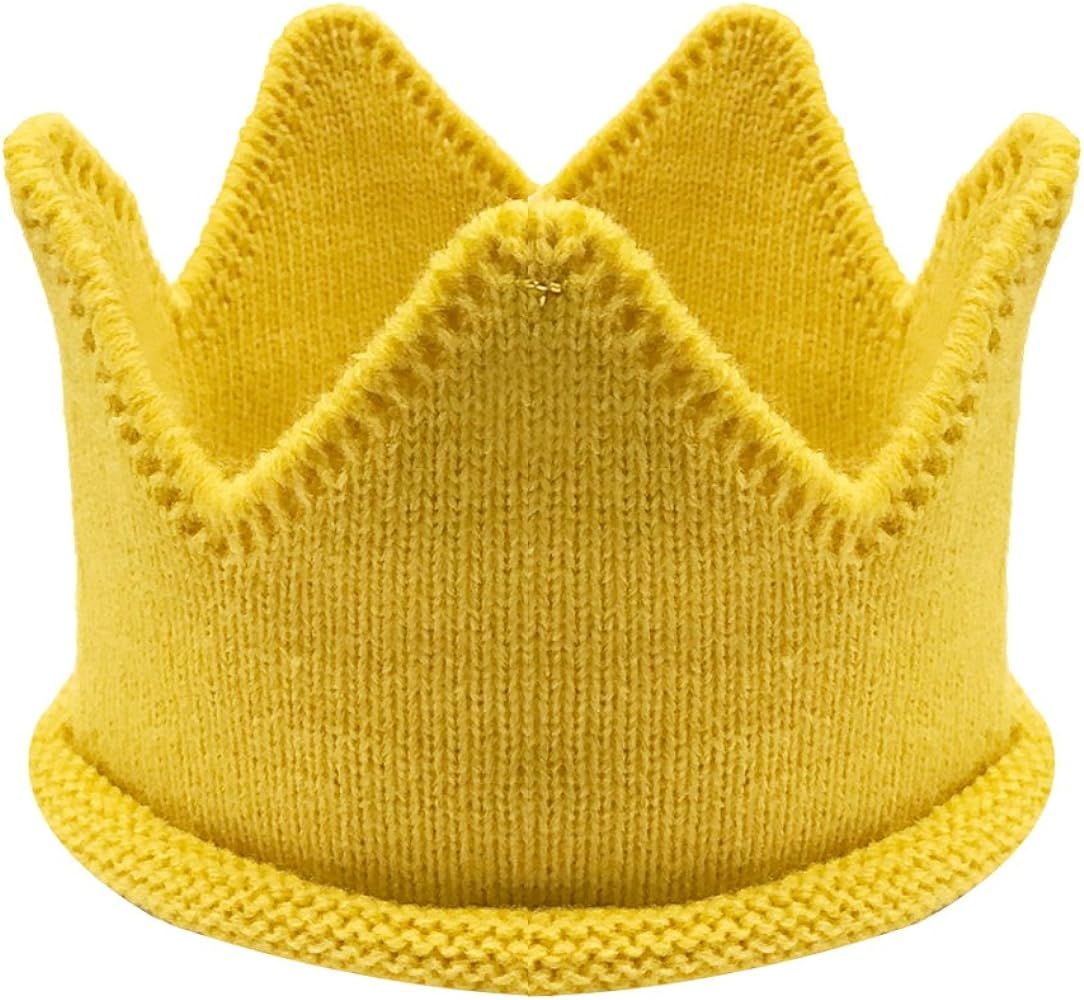Wrapables Baby Boy & Girl Birthday Party Knitted Crown Headband Beanie Cap Hat | Amazon (US)