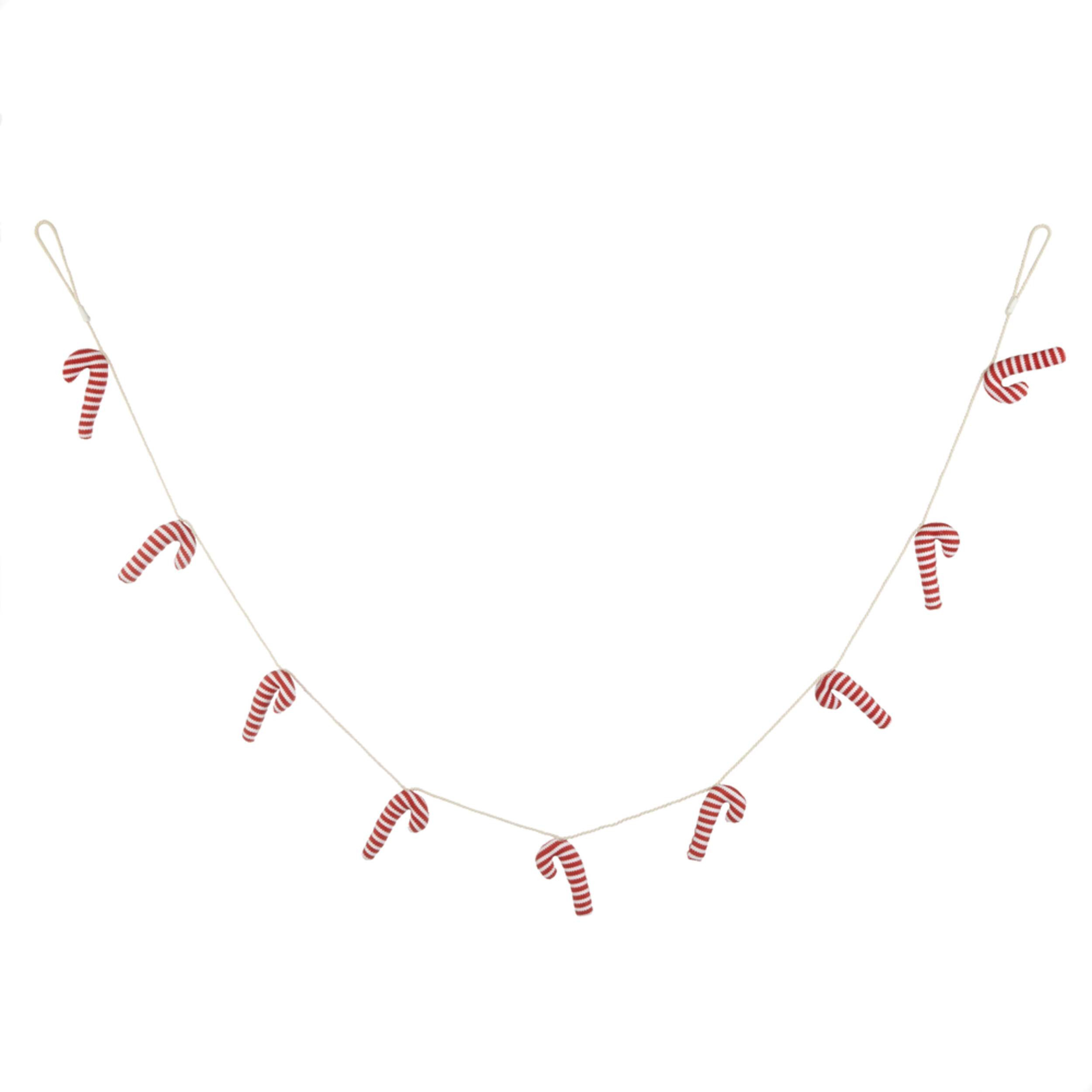 CANVAS Red Collection Fabric Christmas Decoration Knitted Candy Cane Garland, 6-ft | Canadian Tire