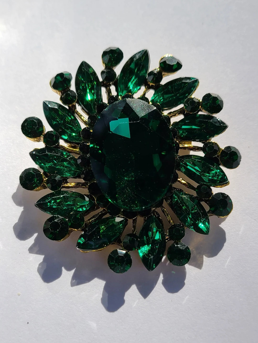 Crystal Glass Brooch- Exclusive Brooch-Elegant Green Glass Brooches -Wedding Jewelry-Gift for Her | Etsy (US)