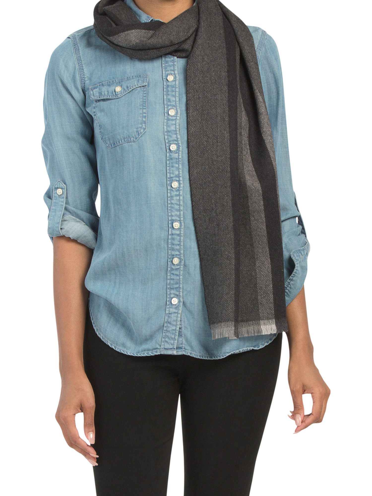 Made In Italy Wool Stripe Scarf | TJ Maxx