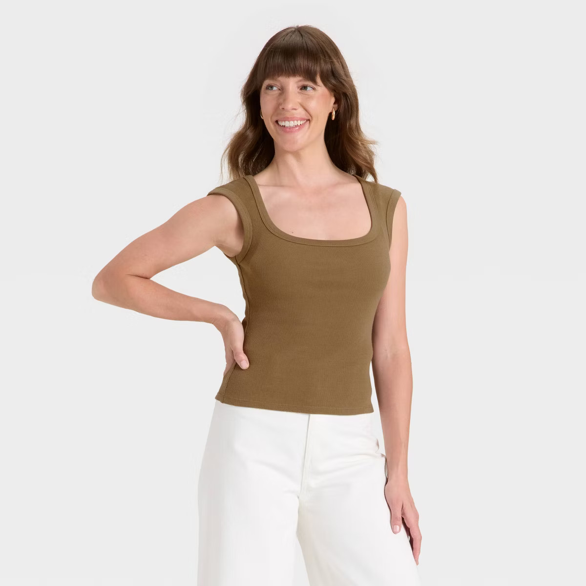 Women's Slim Fit Square Neck Ribbed T-Shirt - Universal Thread™ | Target