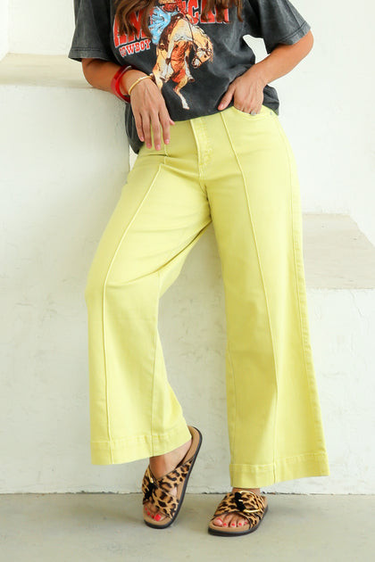 For A Reason Pin Tuck Detail Acacia Wide Leg Jean | The Willow Tree