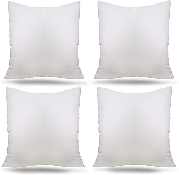 Ogrmar 4 Packs 18"x18" Premium White Throw Pillow Insert Hypoallergenic High-Resilient PP Cotton ... | Amazon (US)