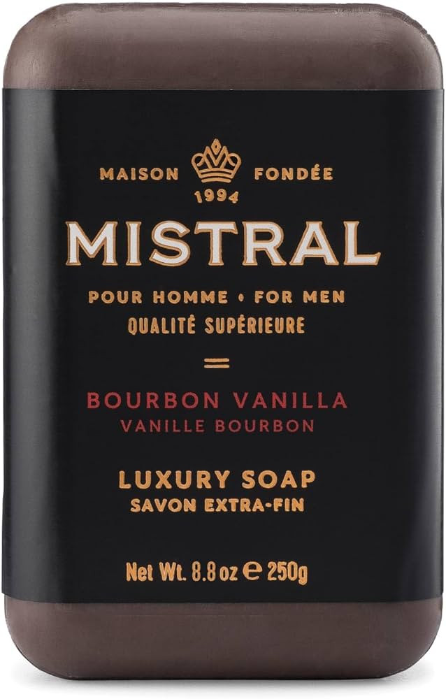Mistral Bourbon Vanilla Luxury Bar Soap for Men | Men’s Natural Soap Bar | Paraben, Phthalates ... | Amazon (US)