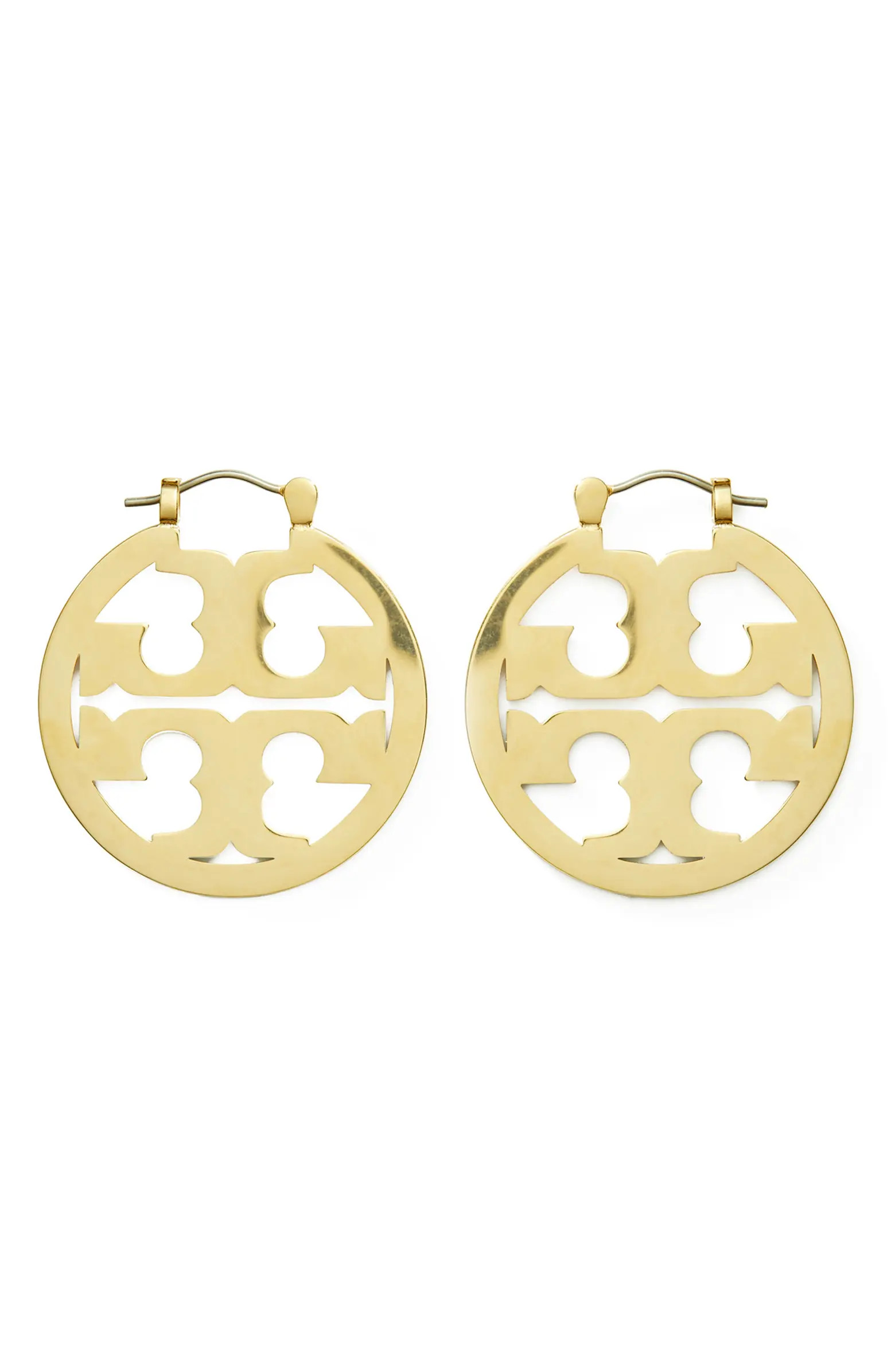 Tory Burch Small Miller Logo Hoop Earrings | Nordstrom | Nordstrom
