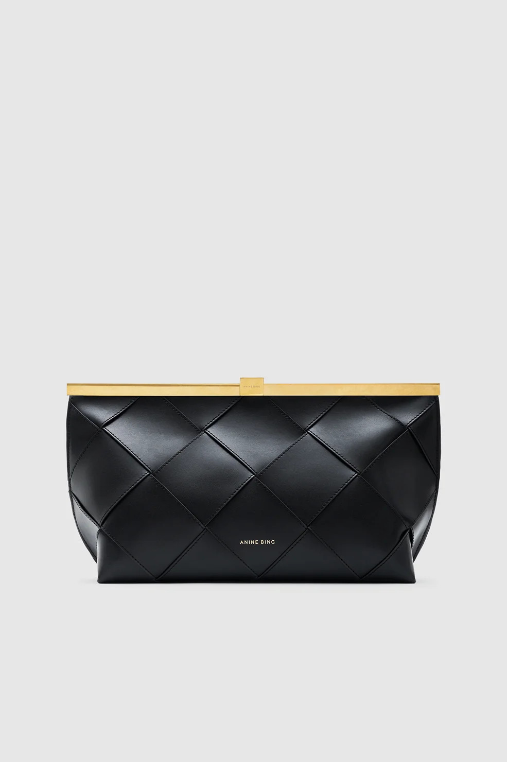 Anine Clutch Braided Leather - Black | Anine Bing