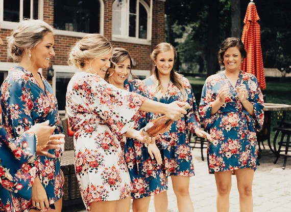 Robe Personalized, Kimono Robe Cotton, Bachelorette Robes, Bridesmaid Robes, Bridal Robes, Bridal... | Etsy (US)