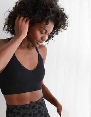 Aerie Chill Seamless Strappy Padded Bralette | American Eagle Outfitters (US & CA)