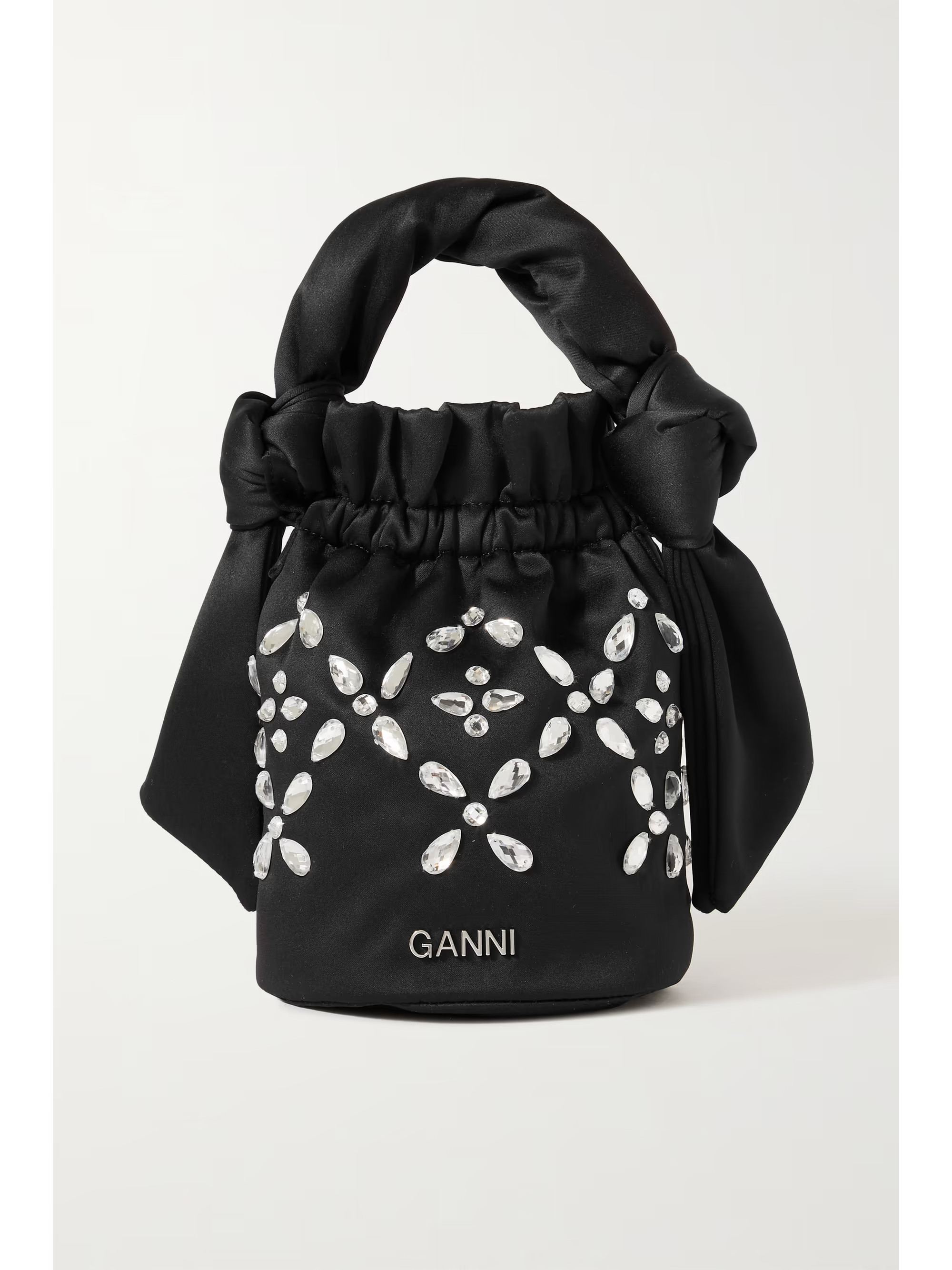 Occasion ruched crystal-embellished satin tote | NET-A-PORTER (US)