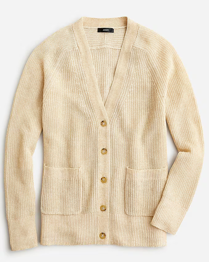 Relaxed cotton-linen blend cardigan sweater | J. Crew US