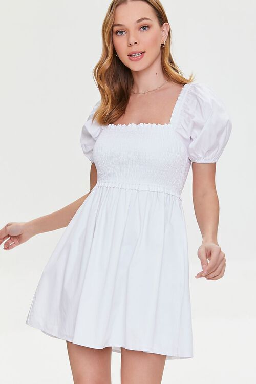 Smocked Puff Sleeve Mini Dress | Forever 21 | Forever 21 (US)
