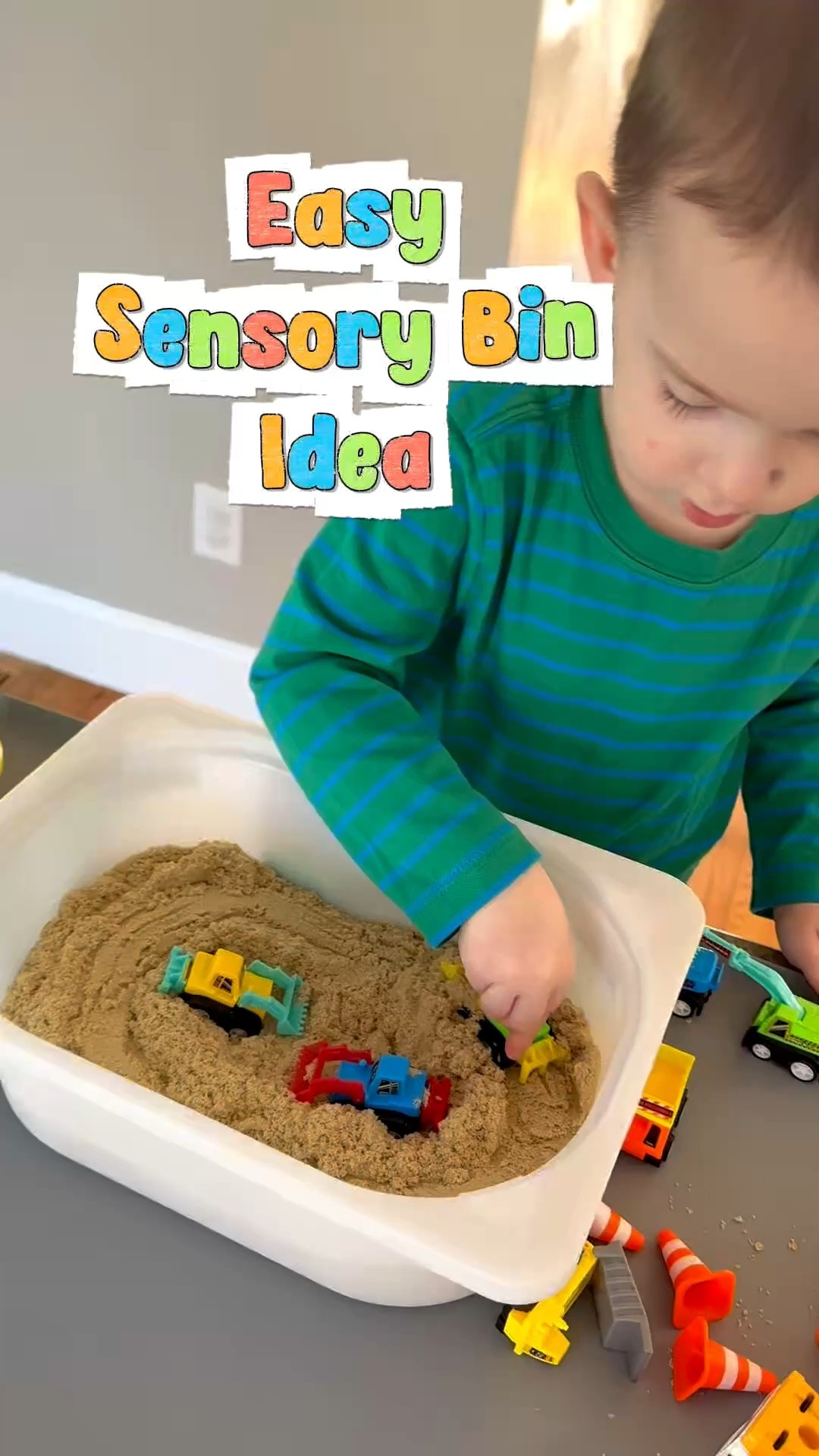 Kinetic sand + construction vehicles sensory bin idea 

#LTKKids #LTKSaleAlert #LTKmomlife