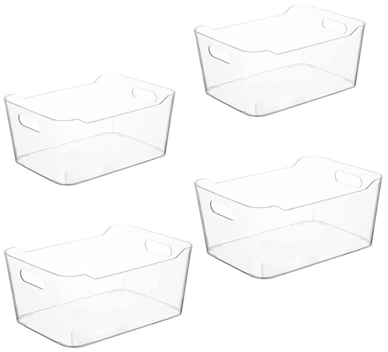 Grace Store 4PCS Storage Organisers Clear Plastic Bathroom Organiser Versatile Kitchen Organiser ... | Amazon (UK)