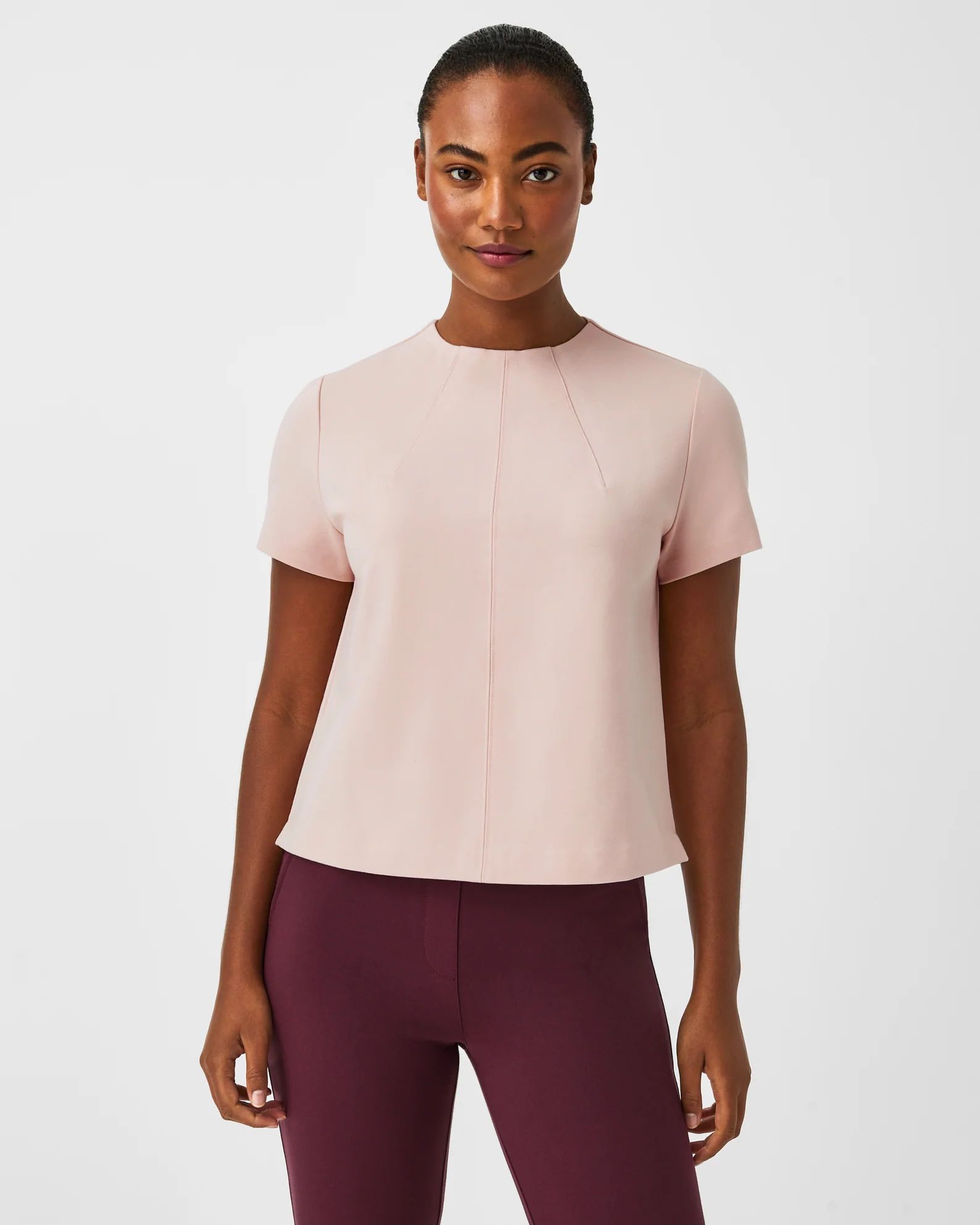 The Perfect Short Sleeve Crew Neck Top | Spanx