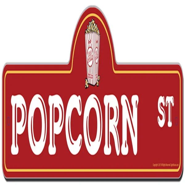 Popcorn Street Sign Funny Home Decor | Wayfair North America