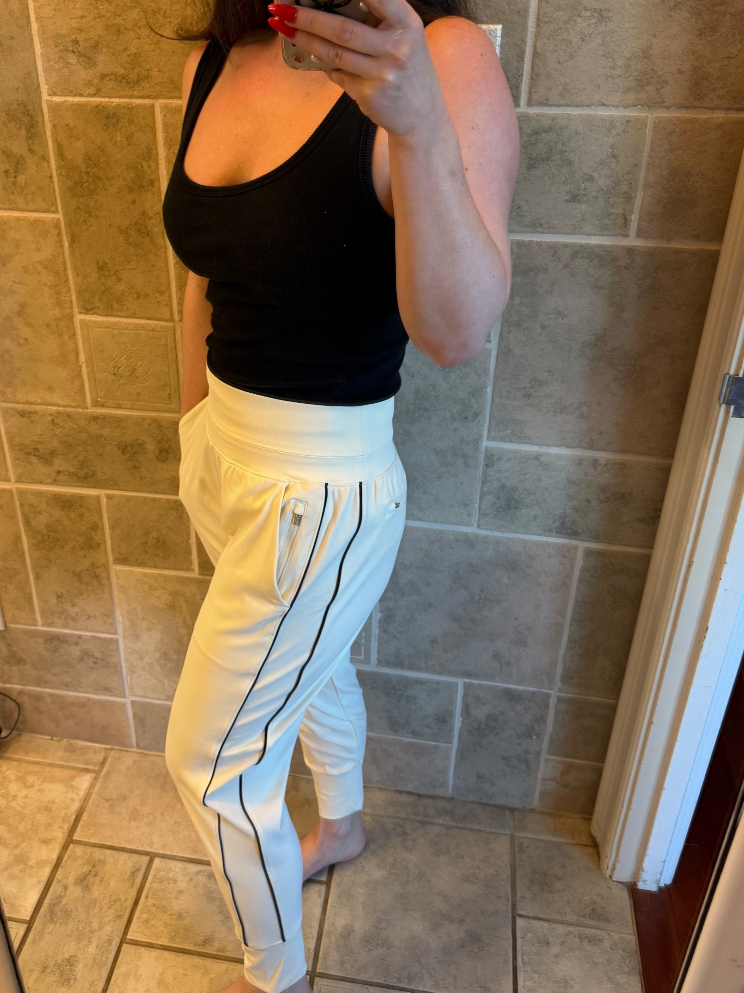 Striped joggers 

#LTKfitnessgoals #LTKmorningroutine #LTKPetite