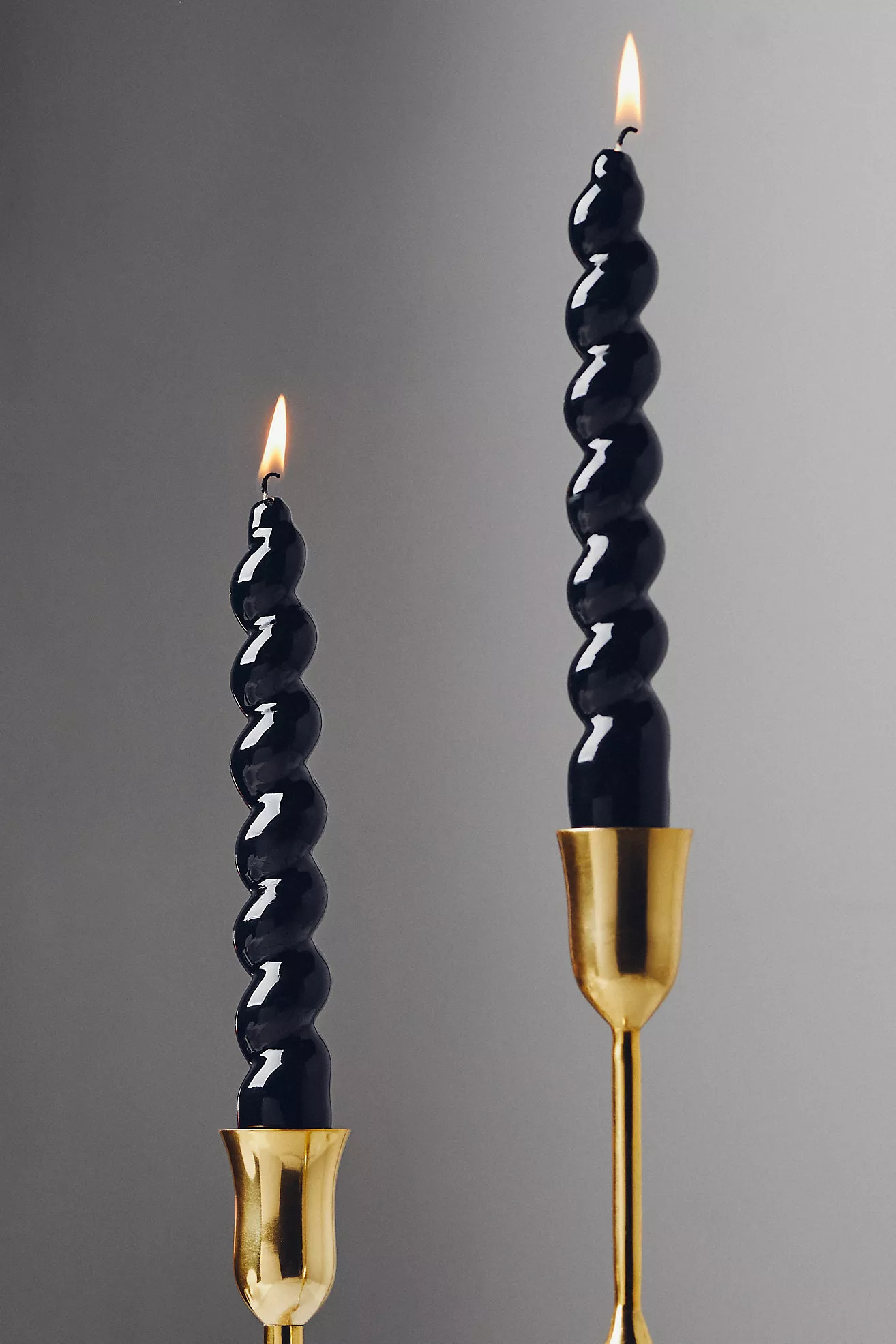 High Shine Spiral Taper Candles, Set of 2 | Anthropologie (US)