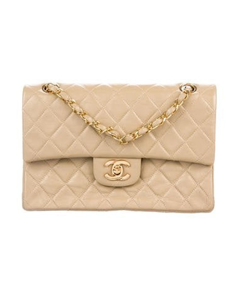 Chanel Vintage Classic Small Double Flap Bag Beige | The RealReal