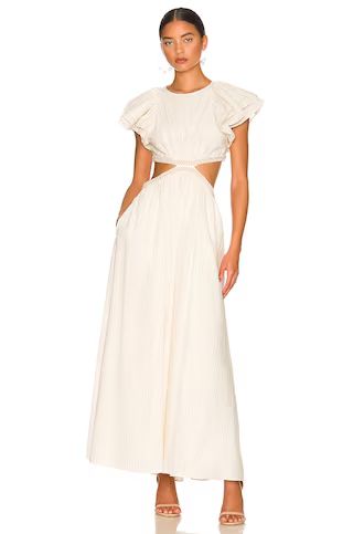 Zimmermann Cut Out Ruffle Dress in Ivory from Revolve.com | Revolve Clothing (Global)