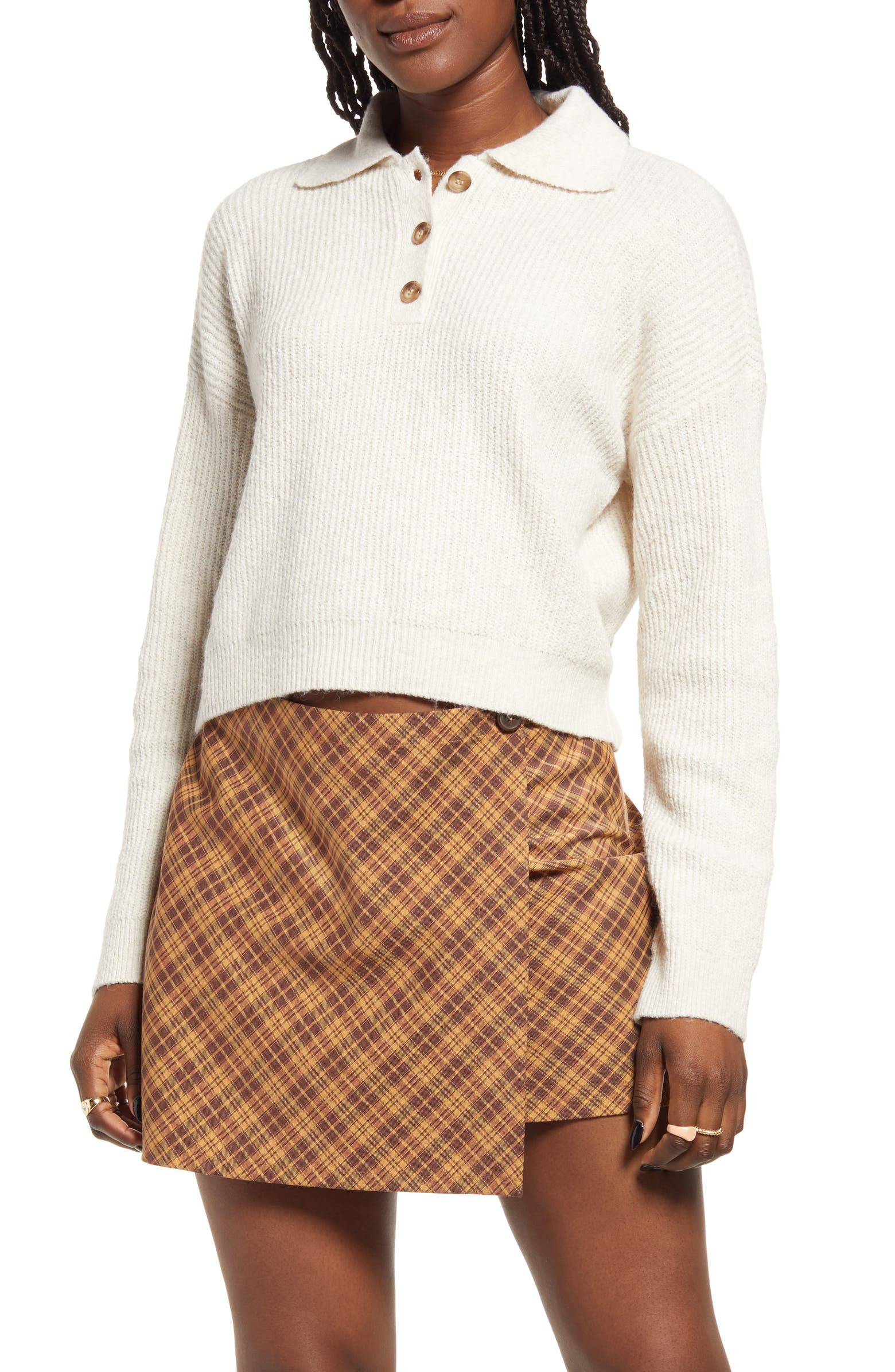 BP. Rib Long Sleeve Polo Sweater | Nordstrom | Nordstrom