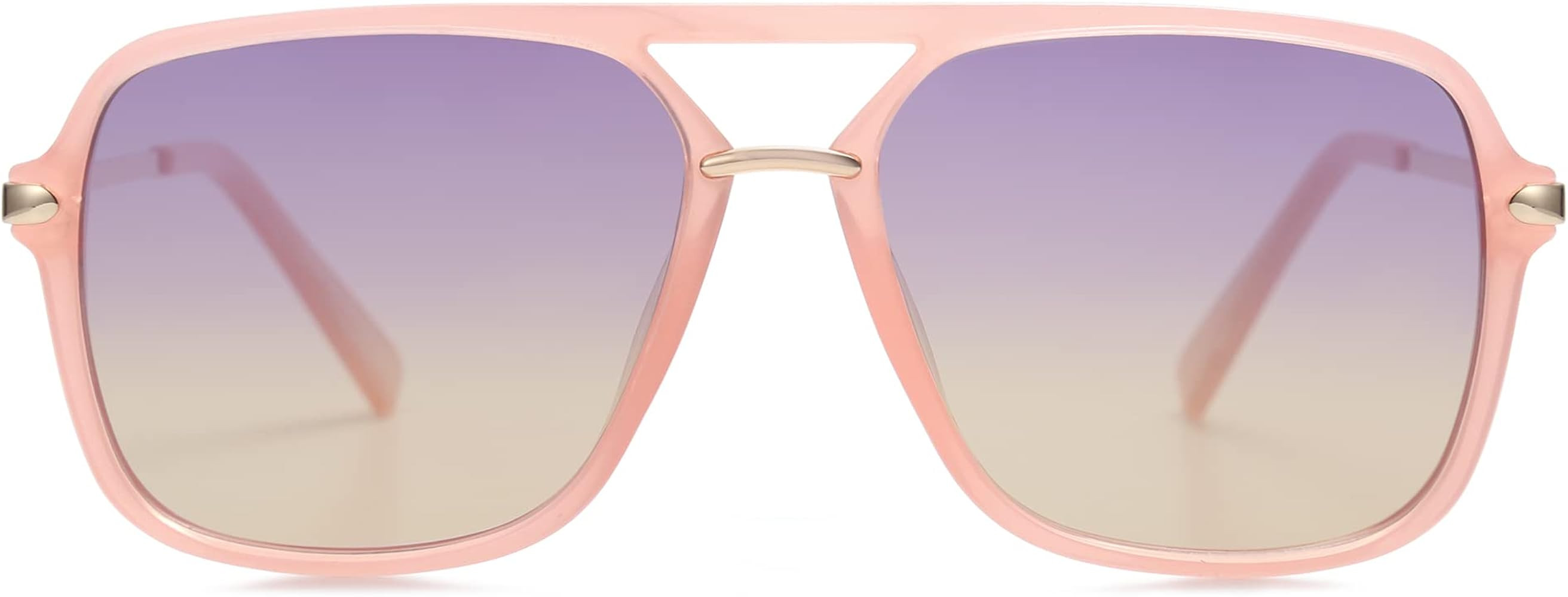 SOJOS Sunglasses for Women & Men, Square, Retro, Polarized Lens, Trendy Aviator, 90s Shades | Amazon (US)