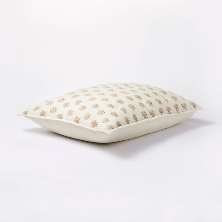 Lofty Cotton Slub Woodblock Print Floral Quilt Sham White/Mauve – Threshold™ designed with St... | Target