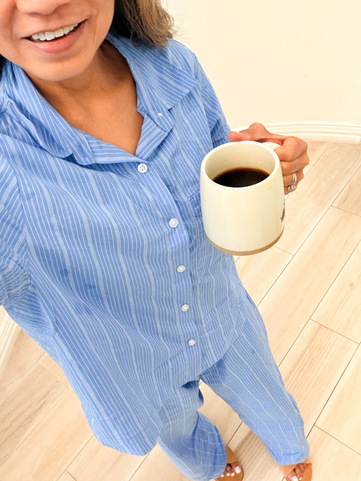 I’m 5’2” 118#ish for reference 
Pajama set so soft and lightweight perfect for spring through summer.
Wearing small in top and bottom tts.
Shoes tts
Over 50 women, midlife style 

#LTKPetite #LTKOver40