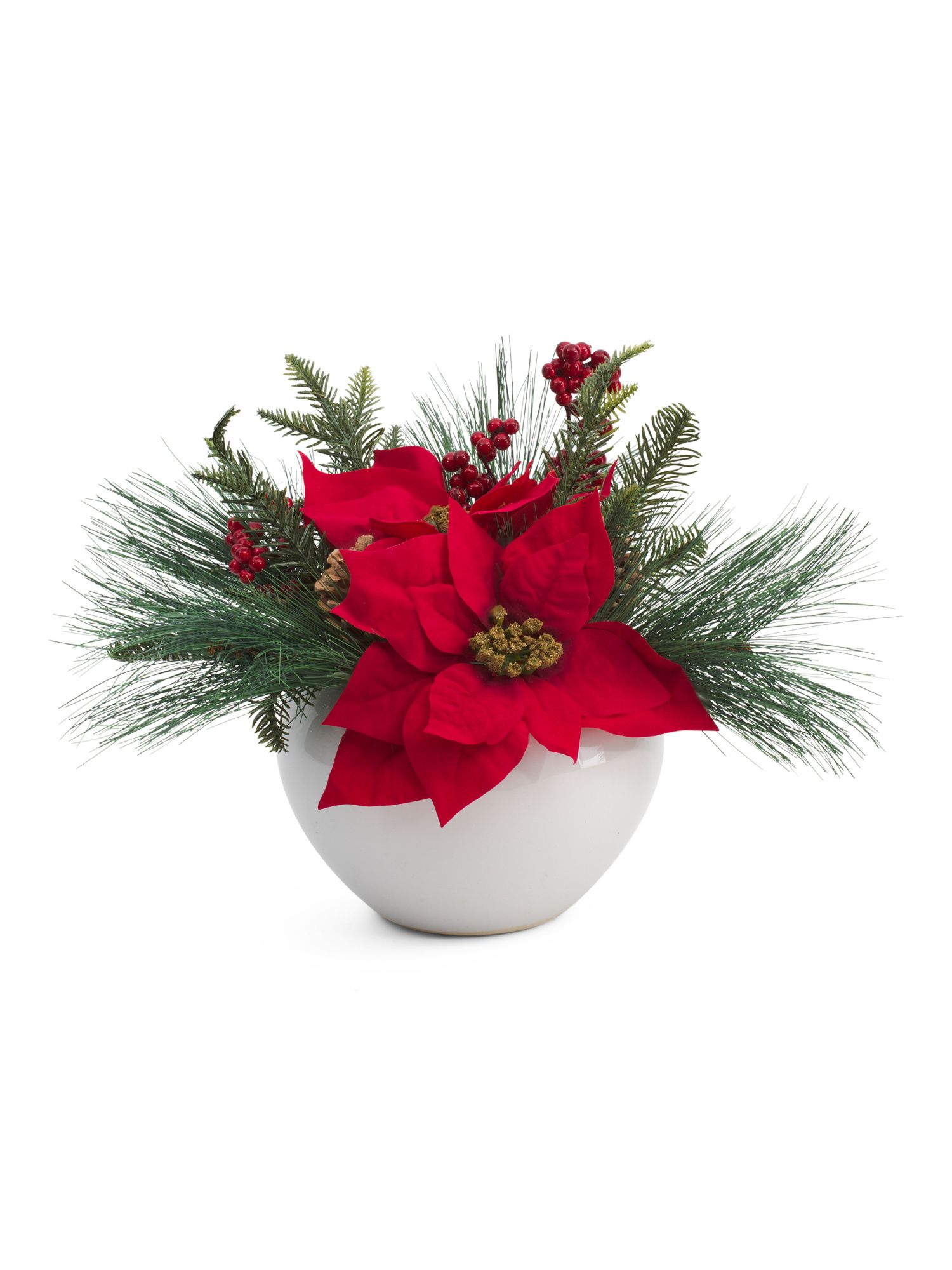 14in Poinsettias In Large Bowl | TJ Maxx