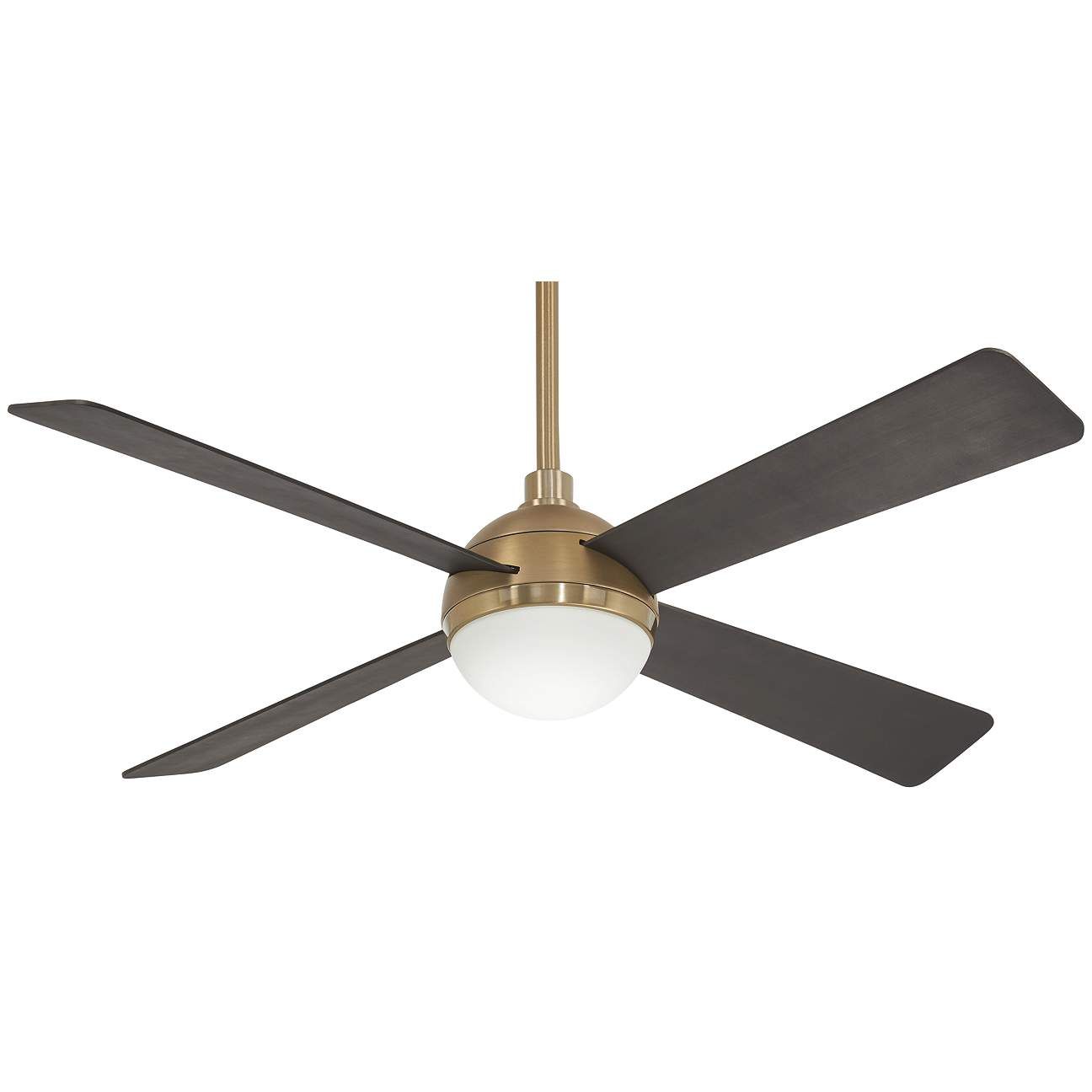 54" Minka Aire Orb Brushed Brass LED Ceiling Fan with Remote Control | Lamps Plus