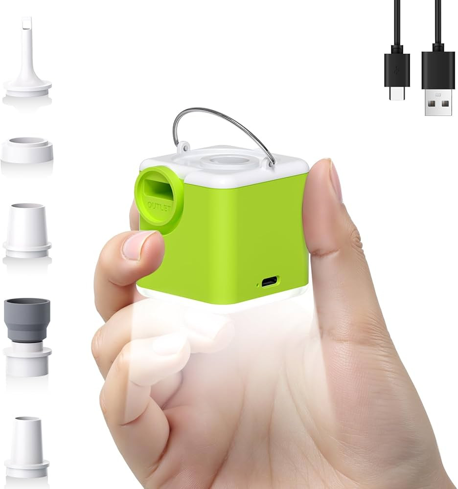 Portable Mini Air Pump for Inflatables, 4.5 kPa 2400mAh Air Mattress Pump Electric with Camping L... | Amazon (US)