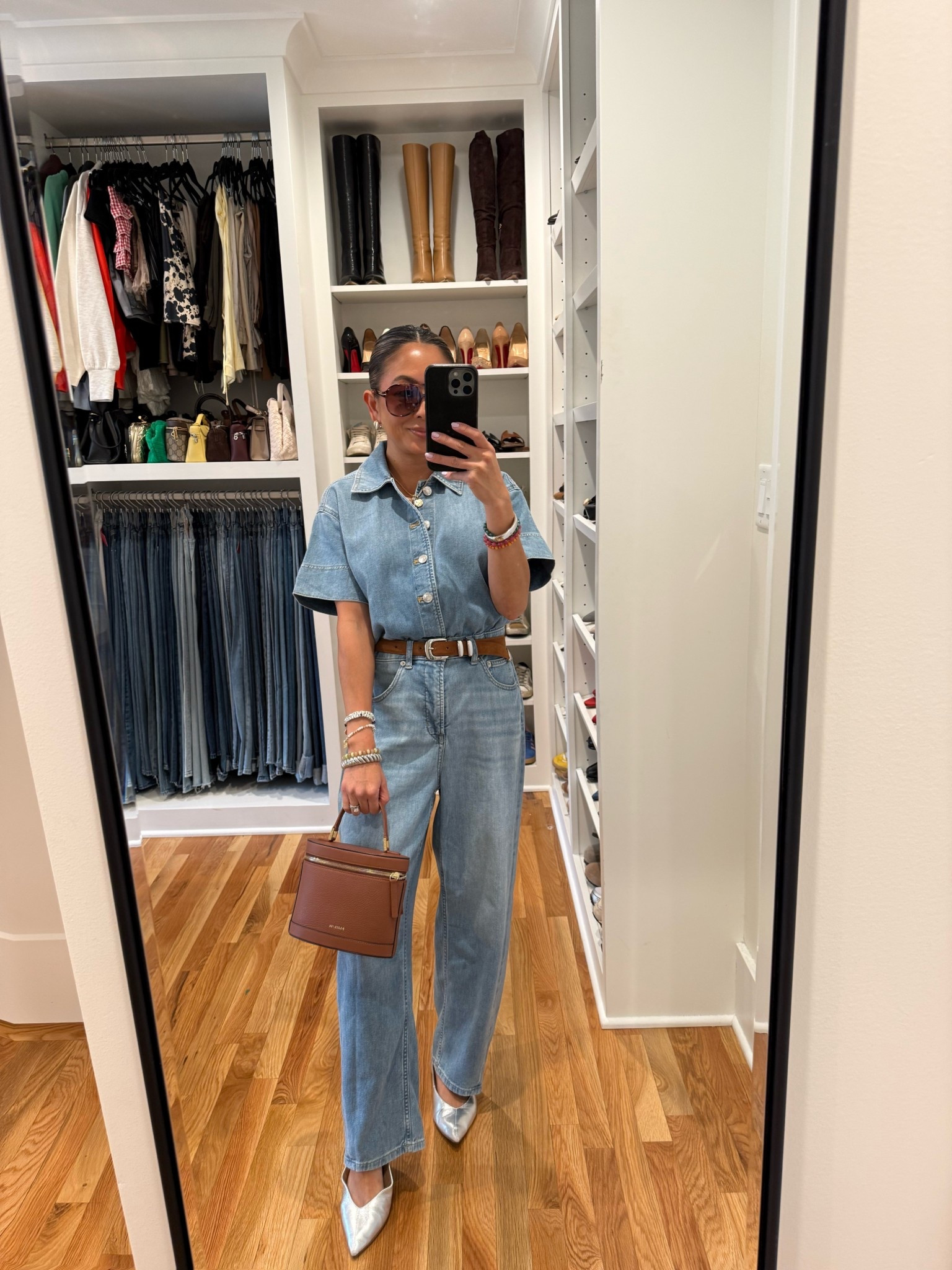 The cutest denim jumpsuit does exist if you’re petite! Love this airy denim too bc it’s lightweight!! I got XS petite. @Spanx 

#LTKOver40 #LTKPetite #LTKootd