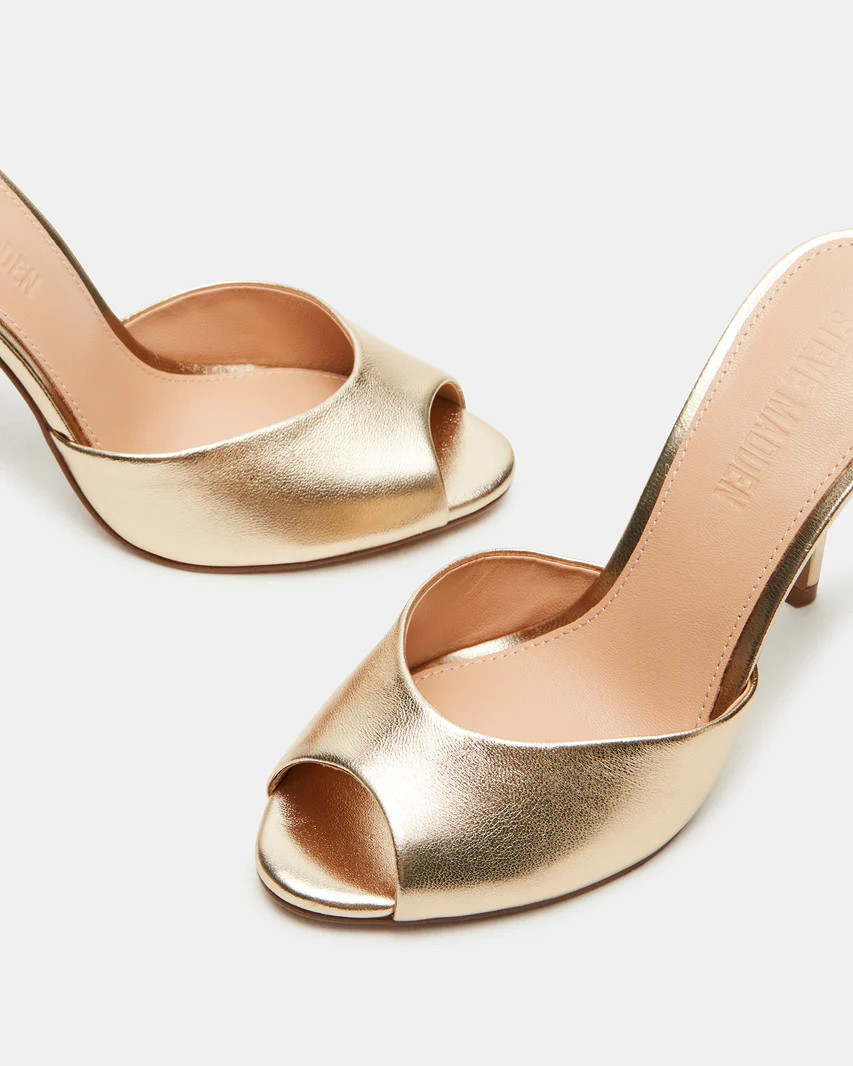 PRIYA Gold Leather Women's Mule | Steve Madden (US)
