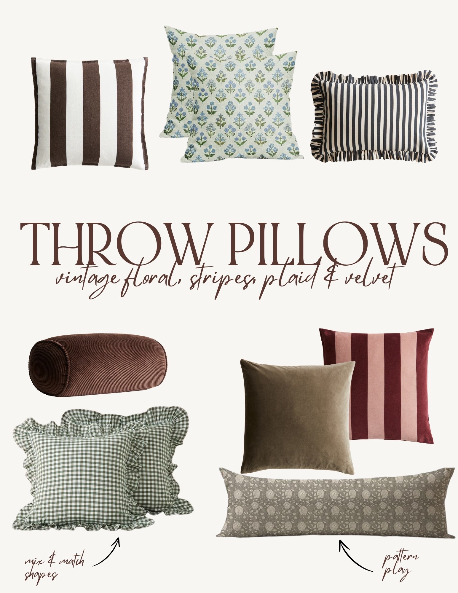 Cozy up your home with this budget-friendly throw pillow roundup — all available in Canada and perfect for a seasonal refresh. I’ve found the prettiest mix of vintage floral pillows, striped throw pillows, soft velvet cushions, and timeless plaid pillow covers, all from H&M Home and Amazon Canada. These affordable throw pillows are an easy way to add texture, colour, and personality to your sofa, bed, or reading nook without breaking the bank.

budget-friendly throw pillows Canada, affordable pillow covers, vintage floral pillow, striped throw pillow, velvet cushion, plaid pillow cover, H&M Home pillows, Amazon Canada pillows, cozy home decor, seasonal home refresh 


#LTKcasa #LTKcanada