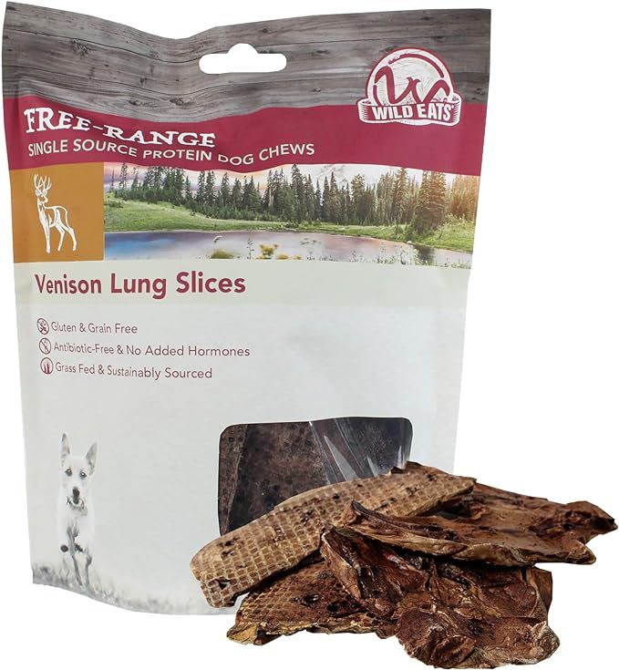Wild Eats Venison or Lamb Lung Slices & Lung Bites Dog Chews and Dog Treats from New Zealand (Nat... | Amazon (US)