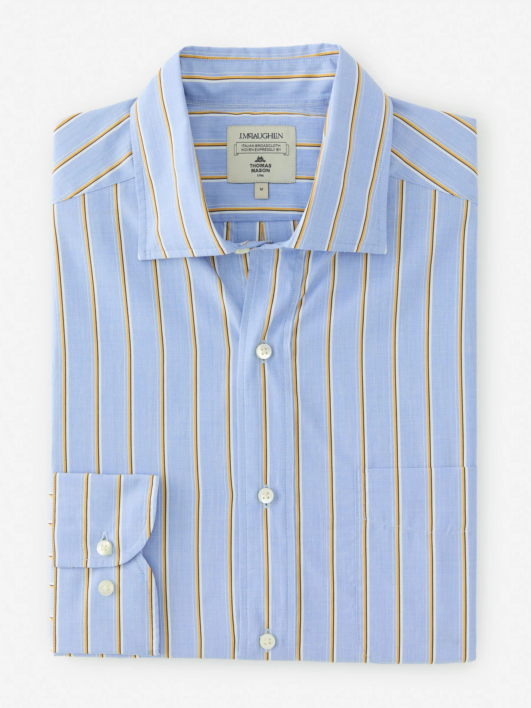 Yellow/Blue/White Shadow Stripe Club Classic Fit Shirt | Men's Shirts | J.McLaughlin | J.McLaughlin