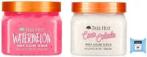 Tree Hut Shea Sugar Body Scrub, Watermelon, Coco Colada,18oz, 2PK, With Single Makeup Remover Cle... | Amazon (US)