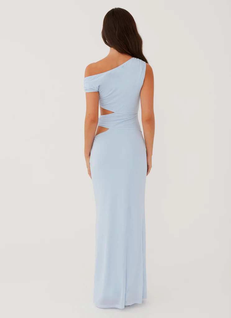 Peppermayo Exclusive -  Margot One Shoulder Maxi Dress - Sky Blue | Peppermayo (Global)