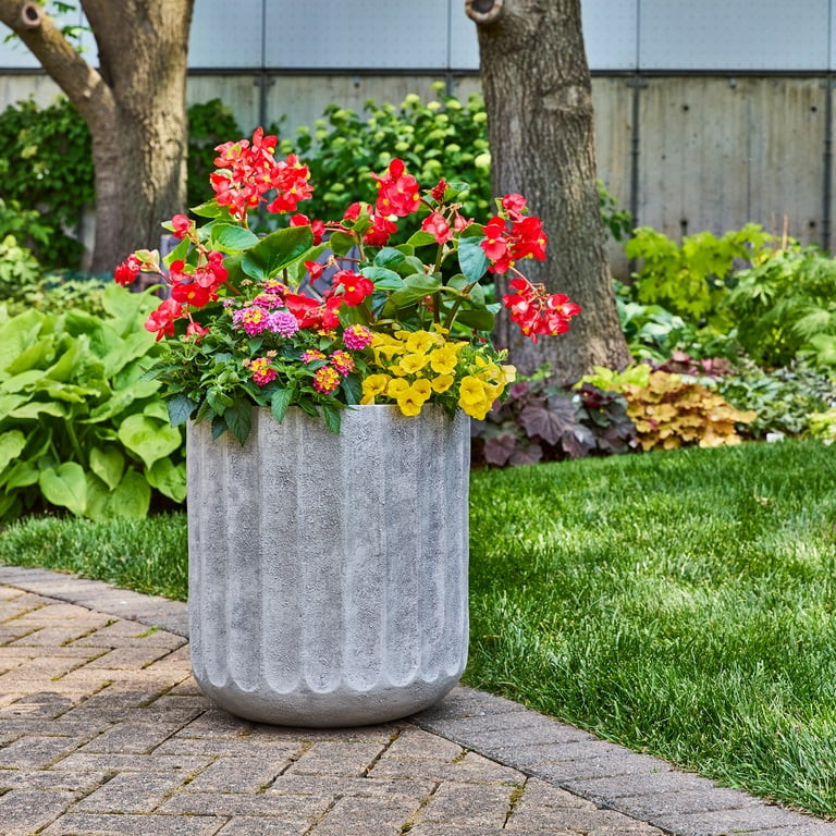 Better Homes & Gardens 16 inch Modern Gypsum Adler Planter with Drainage Hole | Walmart (US)