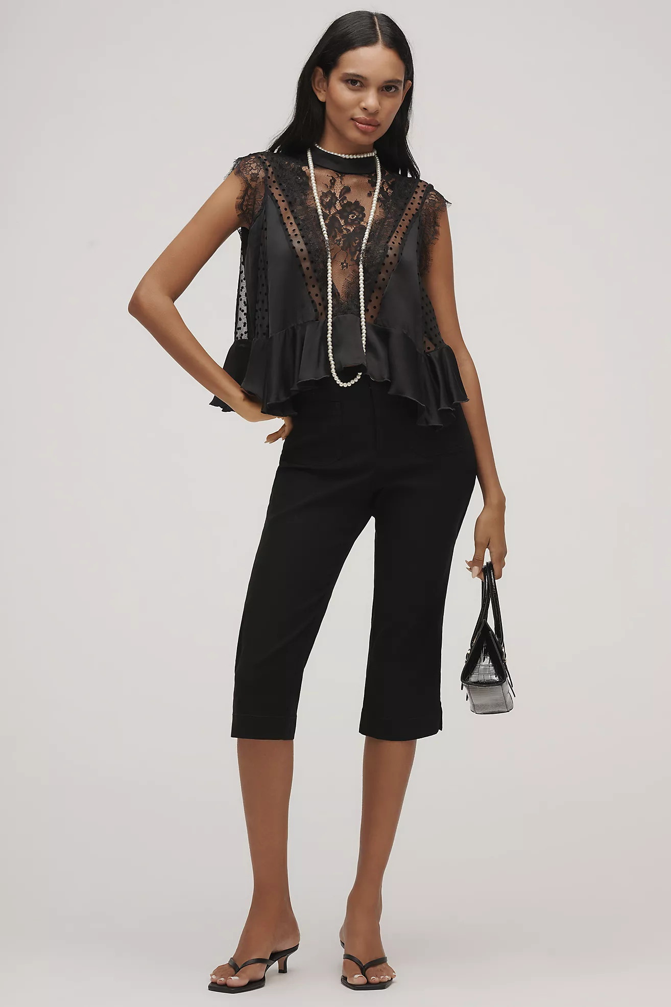 By Anthropologie Sheer Lace Peplum Blouse | Anthropologie (US)