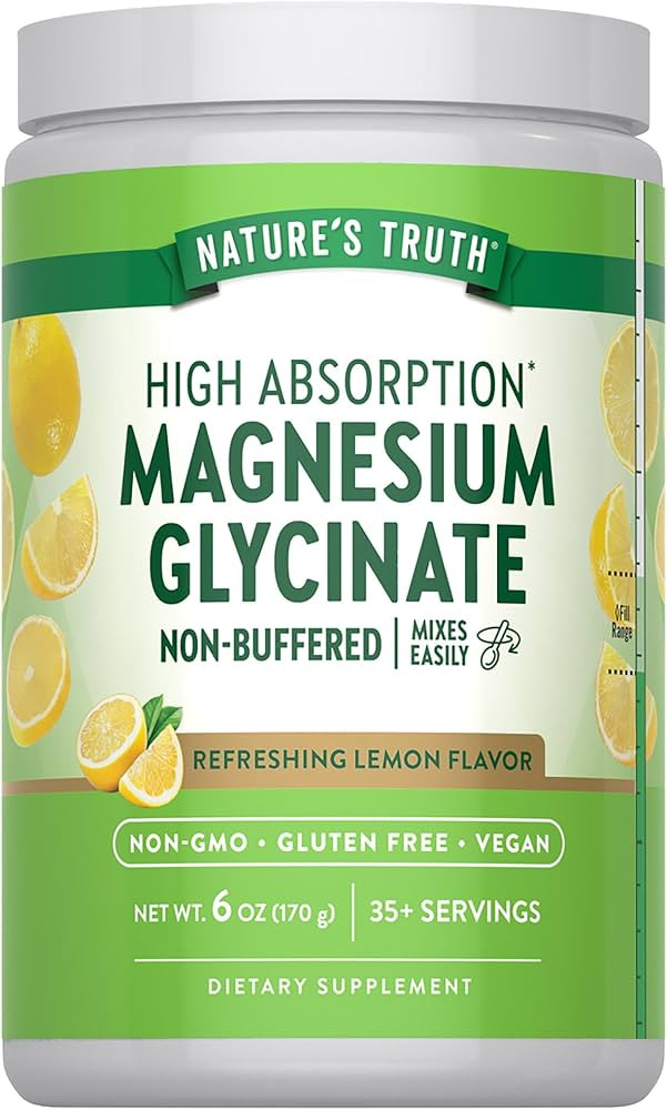 Nature's Truth Magnesium Glycinate Powder | 6 oz | Lemon Flavor | High Absorption | Vegan, Non-GM... | Amazon (US)