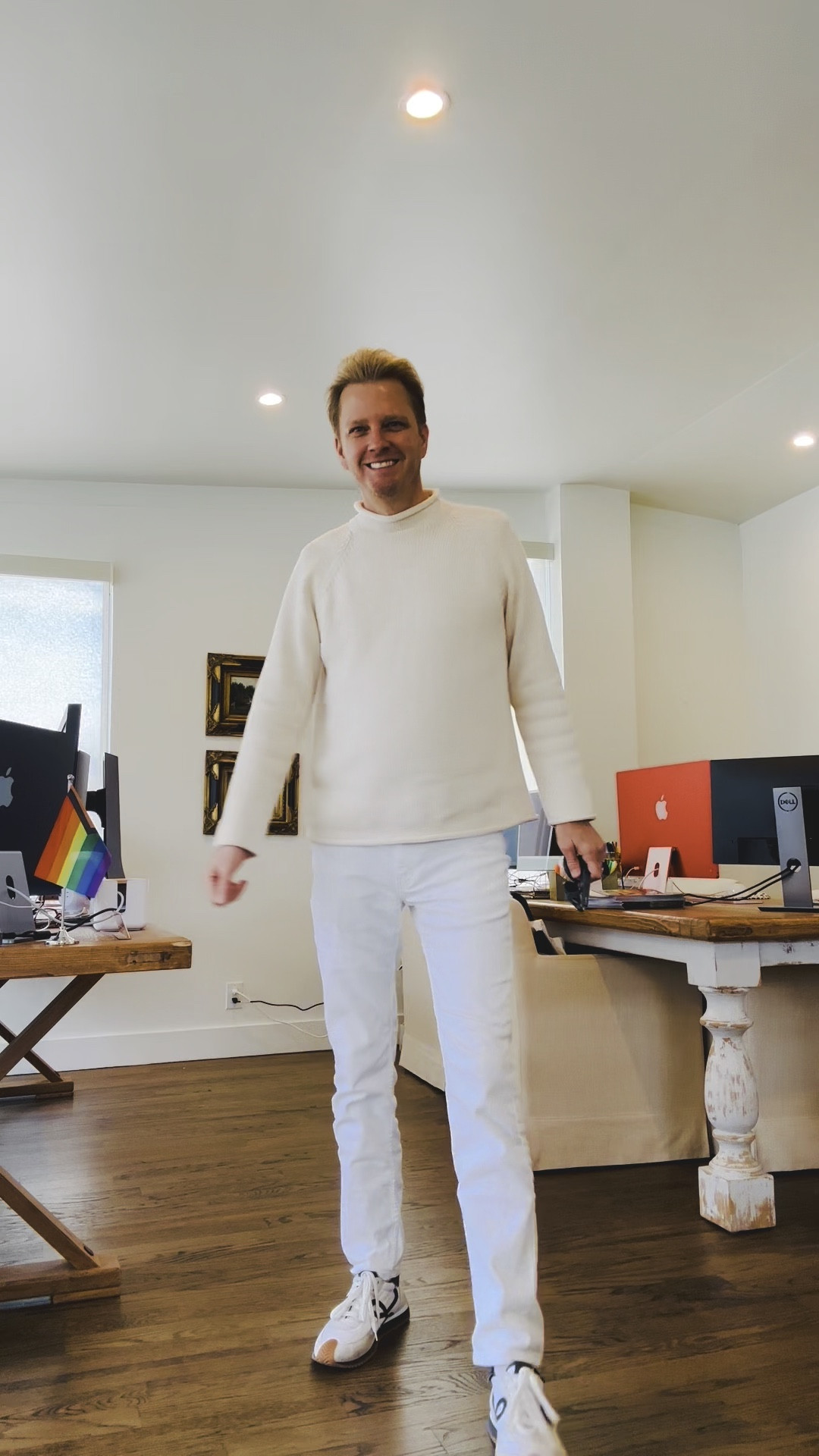 No, I’m not a character in a Nancy Meyers movie, but I do always try to dress like one. I especially love a winter white sweater with white jeans!

#LTKOver40 #LTKMens