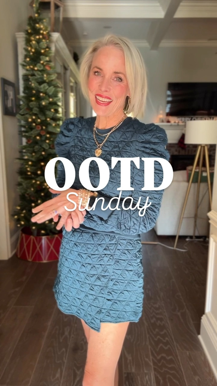 Keeping it comfy and cute this Sunday! 💙 

This quilted-style two-piece set from Amazon is a total win—puff sleeve sweatshirt + faux wrap skort = effortless weekend vibes. I’m in a size medium and rocking the navy color.

Who else loves a stylish but easy outfit for Sundays? 

#SundayStyle 
#AmazonFinds 
#CasualChic 
#midlifefashion
#founditonamazon
#affordablefashion
#laurenoggsgee
#over50style 
#lookalike
#shopltk
#ltkover50
#ltkover40
#outfitinspo 
#lookforless
#getyourcolonoscopy


#LTKOver40 #LTKStyleTip #LTKFindsUnder50