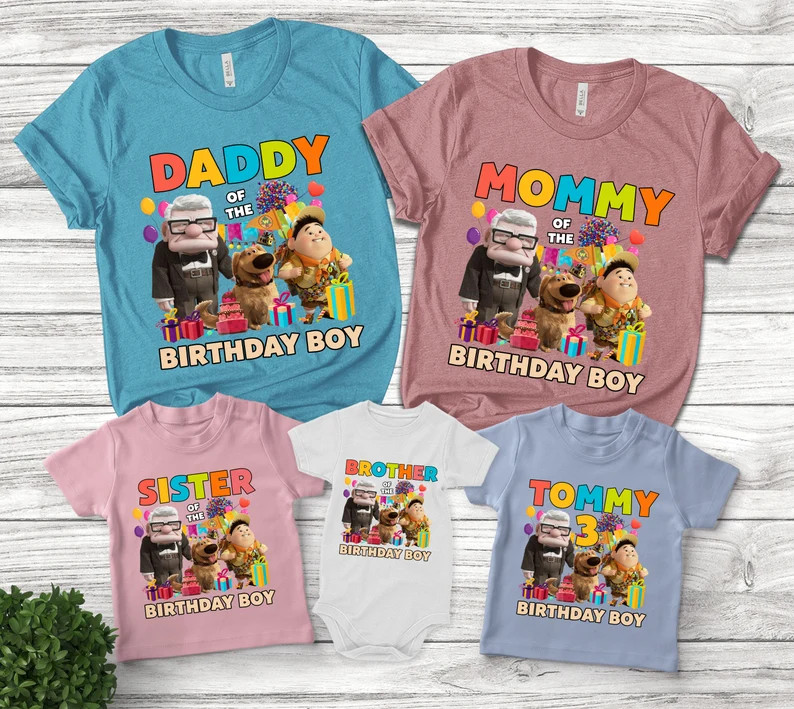 Disney up Movie Family Birthday Shirt/up Birthday Shirt/carl Fredricksen Russell Family Tee/disne... | Etsy (US)